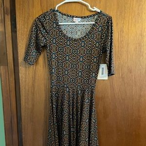 LulaRoe XXS Nicole midi dress NWT